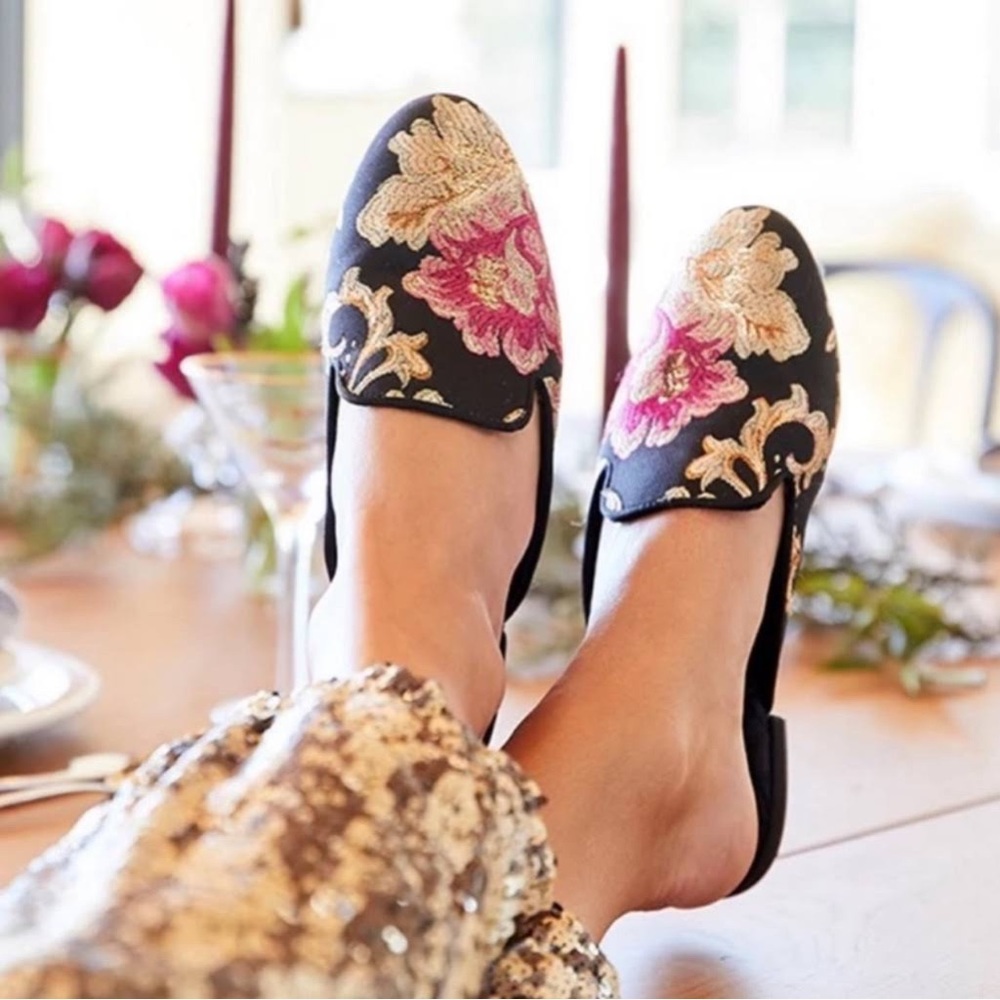Birdies floral brocade mule size 9